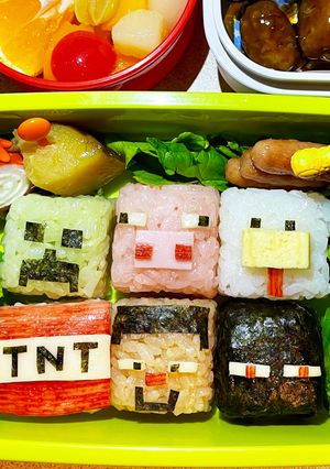 パパ奮闘キャラ弁 □マイクラ□-レシピのメイン写真