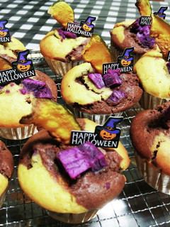 かぼちゃと紫芋のハロウィンマフィン-レシピのメイン写真
