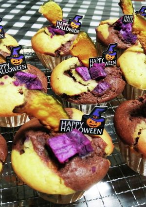 かぼちゃと紫芋のハロウィンマフィン-レシピのメイン写真