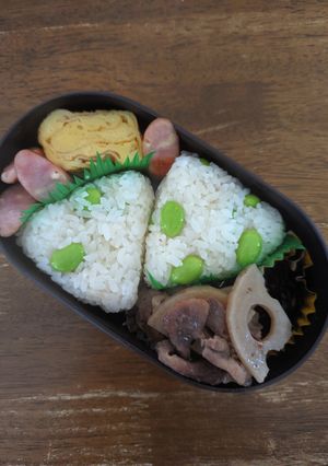 JK☆定番♪枝豆だしおにぎり弁当♪-レシピのメイン写真