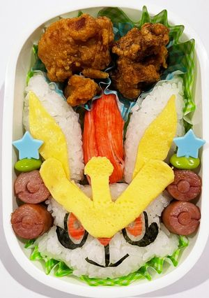 ポケモン　エースバーン　キャラ弁　お弁当-レシピのメイン写真