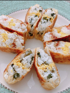 油揚げでおいなりさんみたいな焼きおにぎり-レシピのメイン写真