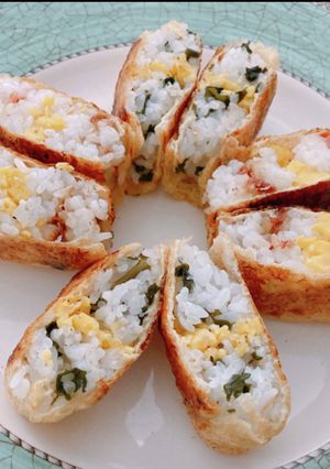 油揚げでおいなりさんみたいな焼きおにぎり-レシピのメイン写真