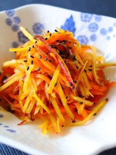 シャキシャキ食感!さつま芋と人参の金平-レシピのメイン写真
