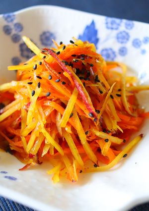 シャキシャキ食感！さつま芋と人参の金平-レシピのメイン写真