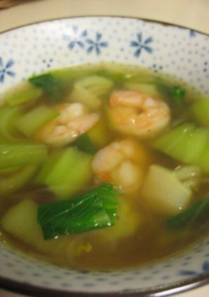えびと青梗菜のスープ、春雨入り!-レシピのメイン写真