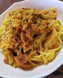 ベーコン＆チーズのかぼちゃクリームパスタ