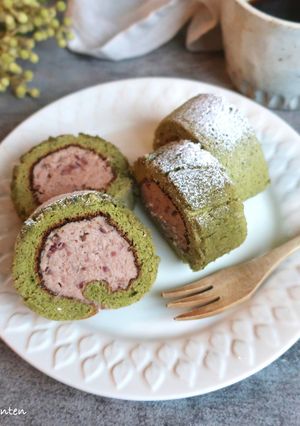 発酵あんこの抹茶ロールケーキ-レシピのメイン写真