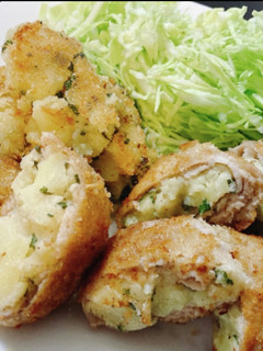 お腹満足!肉巻きコロッケ(揚げ焼き)-レシピのメイン写真