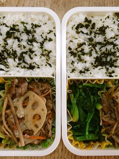 秋の行楽弁当(牛きんぴら)-レシピのメイン写真