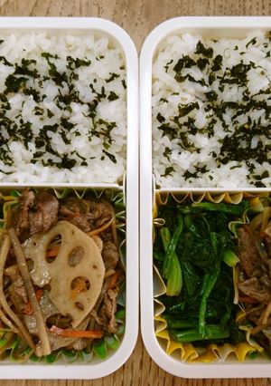 秋の行楽弁当（牛きんぴら）-レシピのメイン写真