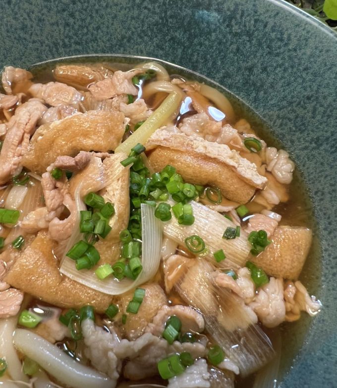 うどん【豚肉＊長ネギ＊油揚げ入り】-レシピのメイン写真