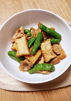 ししとうと厚揚げ、豚肉の照り焼き-レシピのメイン写真