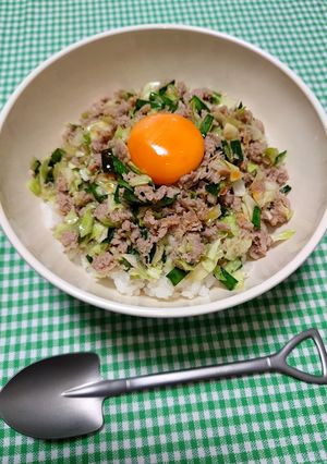 簡単☆お手軽餃子の具丼♩-レシピのメイン写真