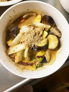 根菜茄子甘辛味噌炒め味温野菜サラダ-レシピのメイン写真