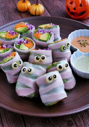 食物アレルギー対応!ハロウイン生春巻き-レシピのメイン写真