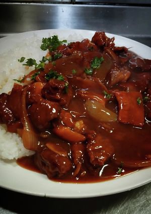 牛スジ&豚バラ肉のハヤシライス!-レシピのメイン写真