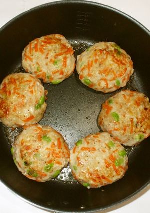 鶏肉人参ハンバーグ♪簡単疲れに漢方薬膳-レシピのメイン写真