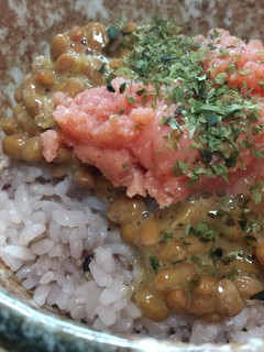 明太納豆ご飯(十六穀米)-レシピのメイン写真