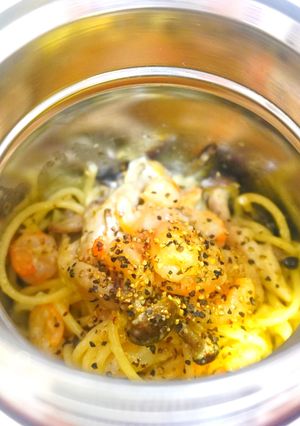 海老としめじのバジルクリームパスタ-レシピのメイン写真