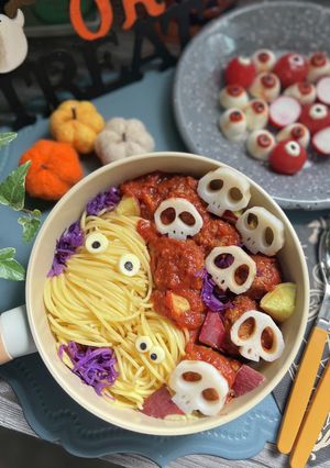 ガイコツレンコンのミートボールパスタ-レシピのメイン写真