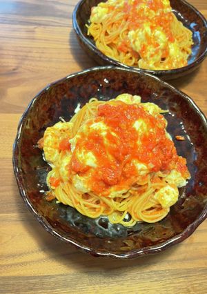 贅沢モッツァレラのトマトソースパスタ-レシピのメイン写真