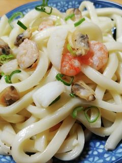 シーフードのボンゴレ白だし焼きうどん-レシピのメイン写真