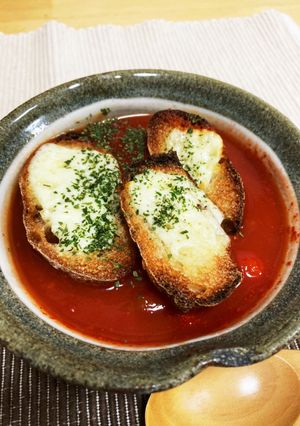 簡単！余ったバゲット入りトマトスープ-レシピのメイン写真