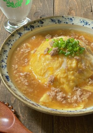 ふわとろ卵とひき肉の餡掛けごはん-レシピのメイン写真