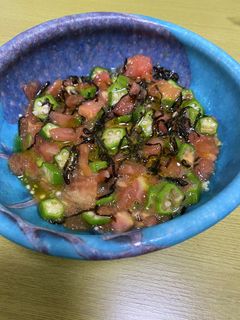 トマトとオクラの塩昆布あえ-レシピのメイン写真