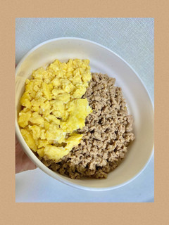 合い挽き肉と卵の二色丼!包丁要らずで簡単-レシピのメイン写真