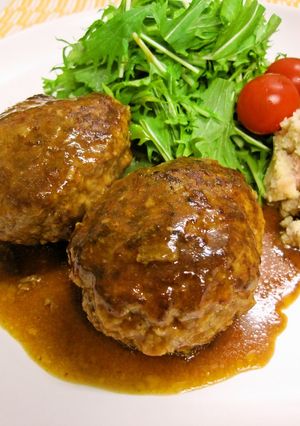 ふっくら煮込みハンバーグ-レシピのメイン写真