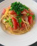 舞茸とアスパラとまとの冷製パスタ!!
