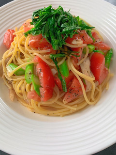 舞茸とアスパラとまとの冷製パスタ!!-レシピのメイン写真
