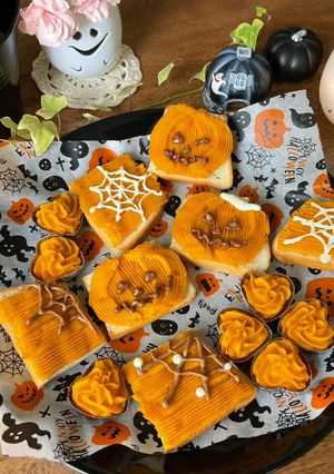 ハロウィンに♡スイートパンプキントースト-レシピのメイン写真