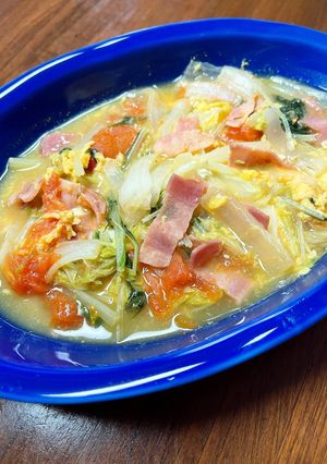 　超簡単！白菜とベーコンのトマト煮-レシピのメイン写真