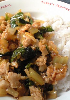 白菜とそぼろのあんかけご飯-レシピのメイン写真