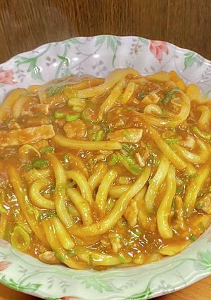 豚バラ肉で麻婆うどん-レシピのメイン写真
