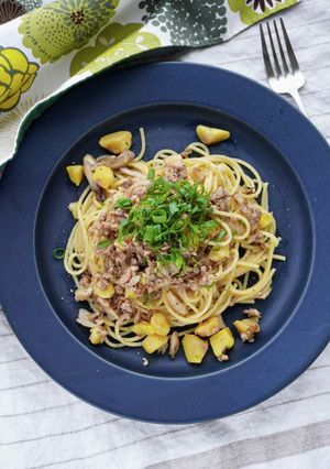 【プロが秋を楽しむ】栗の和風出しパスタ-レシピのメイン写真