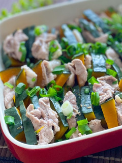 南瓜と豚肉のミルフィーユ中華蒸し-レシピのメイン写真