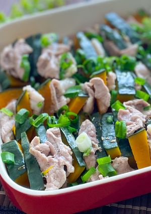 南瓜と豚肉のミルフィーユ中華蒸し-レシピのメイン写真