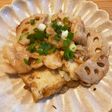 蓮根と厚揚げ、豚肉のあまから味噌炒め