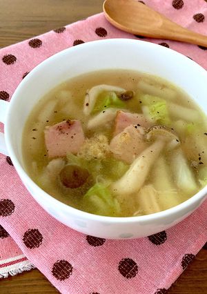 お鍋の残り野菜で『白菜ときのこのスープ』-レシピのメイン写真