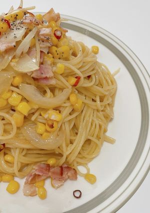 コーンのぺぺたまパスタ-レシピのメイン写真