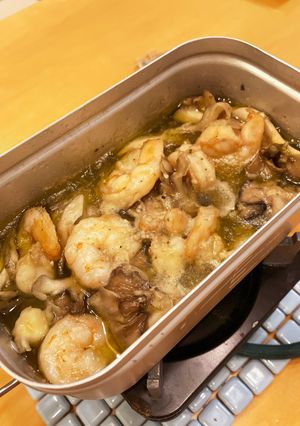 メスティンで牡蠣とエビのアヒージョ-レシピのメイン写真