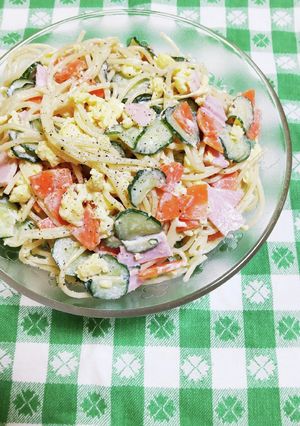 スパゲティのいりたまサラダ-レシピのメイン写真