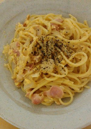部分レンジ調理スパゲッティカルボナーラ風-レシピのメイン写真