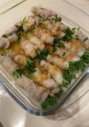 豆苗の豚バラ巻き-レシピのメイン写真