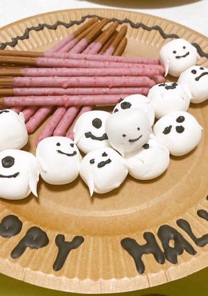 【ハロウィンに】おばけマシュマロ-レシピのメイン写真