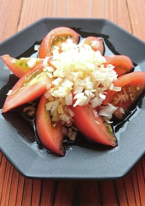 ３分簡単ネギトマトにポン酢がけ-レシピのメイン写真